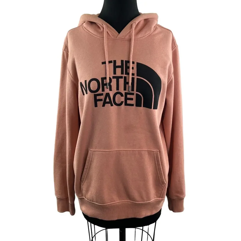 The North Face Men's Pink Hoodie Cotton Graphic Long Sleeve Pullover Size Medium